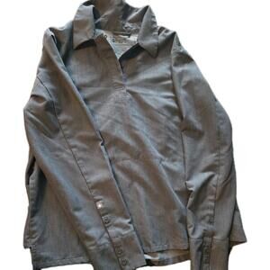 Figs Medium Gray Long Sleeve Scrub Top Medium graphite nala collared